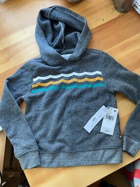 NWT Sol Angeles Gray Fleece Cotton Hoodie Size 2T Toddler Sweatshirt
